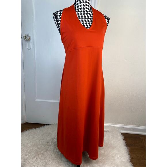 Patagonia Women's Size XL Tomato Red Halter Tie Back A-Line Dress - Picture 1 of 7